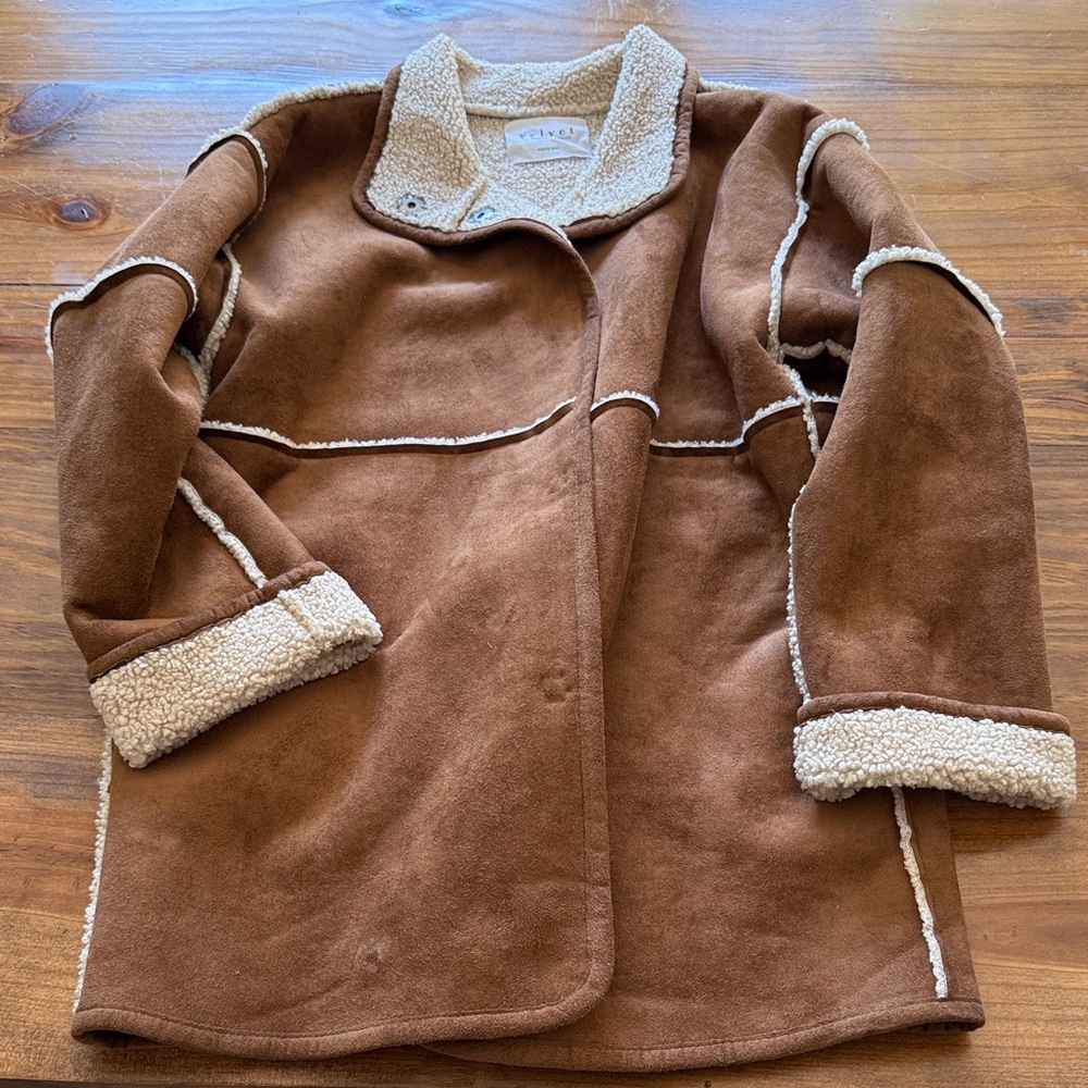 Velvet by Graham and Spencer Brown Shearling Coat. Size M